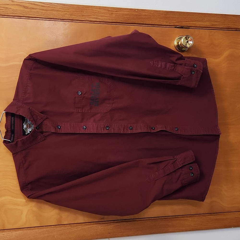 Mens Shirt, Harley-Davidson,  Large, Burgandy